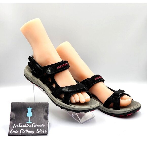 Merrell Women's Black Red Convertible Hiking Sport Sandals Sz 10 2838 - Picture 4 of 15